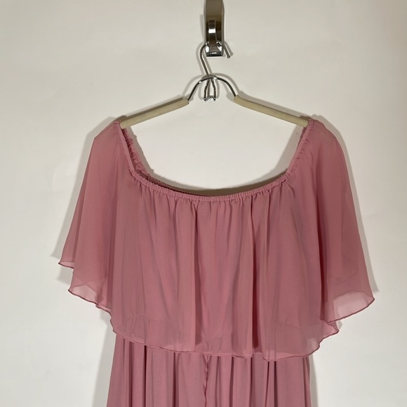 SHEIN Curve Pink Maxi Off the Shoulder Dress, Plus Size 2XL #452 - Picture 7 of 12